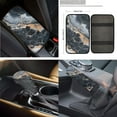 thumbnail image 6 of XYZCANDO Marble Print Armrest Cover Steering Wheel Cover Car Cushion Cover Seat Belt Cover Keychain Handbrake Cover Fender Cover Lipstick Cover Trash Can Car Coasters Washable, 6 of 7