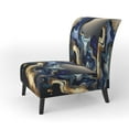thumbnail image 3 of Designart "Abstraction Géode Marbrée Bleue I" Fauteuil d'Appoint en Marbre Bleu - Fauteuil Moderne pour Chambre, 3 of 7
