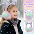 thumbnail image 4 of Kids Adjustable Winter Warm Furry Cat Ear Warmers for Girls Boys Outdoor, 4 of 7
