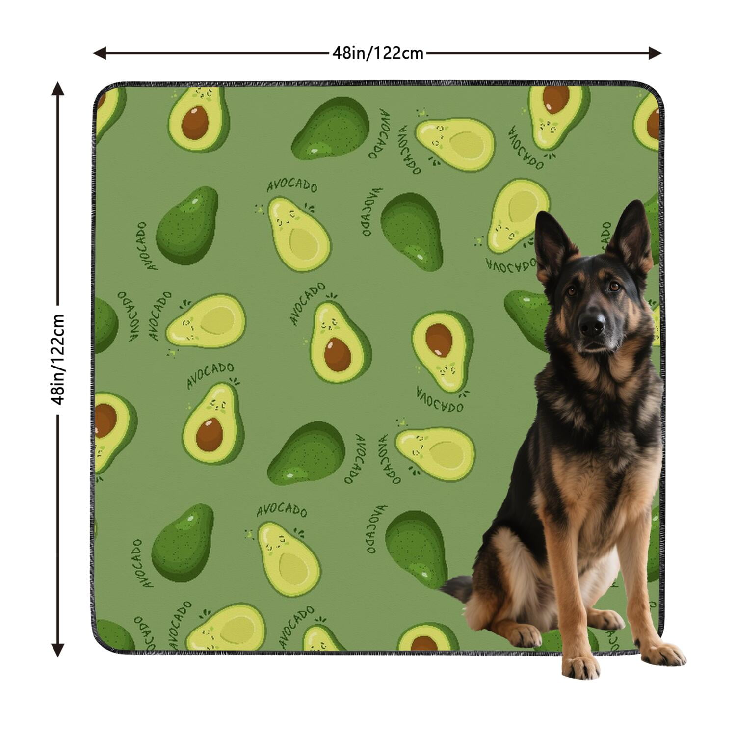 Fruit Themed Washable Dog Pee Pads, Reusable Absorbent Training Pad with Stay-in-Place Back for Tiles (Fruit patterns, 48"x48")