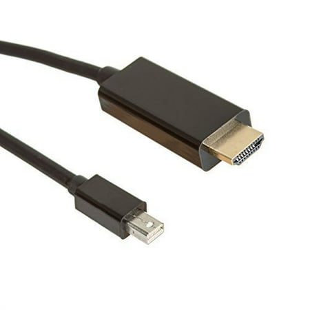Pro Replacement Video Cable - FrontTech 6ft Mini DP to HDMI Cable, Mini Display Port Male (Thunderbolt Port) to HDMI Male Cable Audio Video Convert Cable for Apple MacBook, MacBook Pro, Google Chromebook Pixel