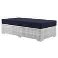 thumbnail image 1 of Modway Convene Outdoor Patio Furniture Rectangular Ottoman in Light Gray Navy, 1 of 7