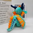 thumbnail image 4 of Adorable Blue & Orange Dragon Plush Toy Soft Stuffed Animal for Kids & Collectors, 12 Inches, 4 of 5