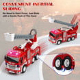 Boy Fire Truck Toy, Children Fire Truck Model, Children Water-Spraying Toy Fire Truck with Simulated Sound and Light, Retractable Rescue Ladder Firetruck Toy, Fire Trucks for Boys Age 4-7