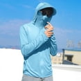 thumbnail image 6 of Fishing Shirts for Men, Mens Hooded Sun Shirt with Mask Long Sleeve UPF 50+ Rash Guards Cooling Lightweight Hoodies Athletic Stretch Quick Dry Top Hiking Swimming Running UV Protection Shirts, 6 of 6