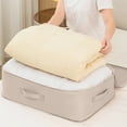 thumbnail image 1 of Large Capacity Quilt Storage Bag, Compression Design, Durable Fabric, For Travel Moving, Clothes Organizer, Throw Pillows, Efficient Packing, Lightweight, Multi-Purpose, Home Organization Akmoler, 1 of 8