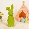 thumbnail image 6 of Easter Bunny Decorations Flocked Bunnies Figurine with Soft Velvet Texture, 16" Resin Rabbit Ornaments Spring Decor for Home Office Table Centerpiece Gift, 6 of 8