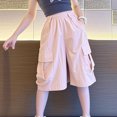 thumbnail image 2 of Atogsazn Children's Boys Cargo Shorts Casual Athletic Jogger Shorts with Pocket Boys Wide Leg Outfit Summer 02-Pink 11-12 Years, 2 of 5
