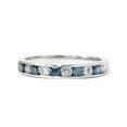 thumbnail image 2 of 1/2ct Treated Blue & White Diamond Channel Set Wedding Ring 14K White Gold, 2 of 4