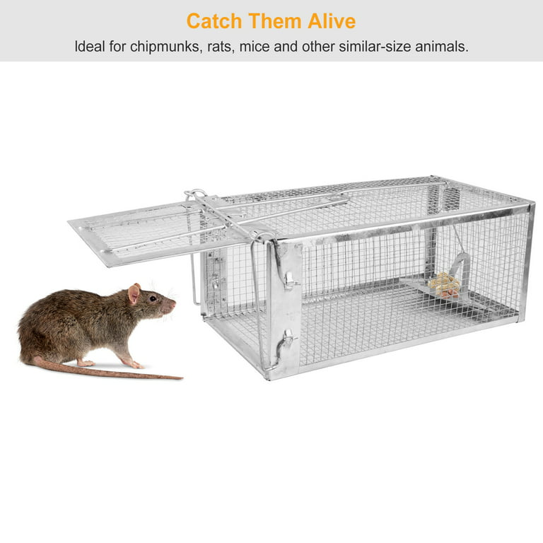 iMounTEK Humane Trap Cage Dual Door Small Animal Trap Cage Humane Live  Rodent Dense Mesh Trap Cage with 2 Detachable U Shaped Rod
