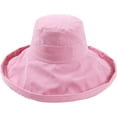 thumbnail image 4 of CoCopeaunts Women Bucket Hat Super Wide Brim Fold Bucket Cap Beach Wedding Solid Color Floppy Fisherman Hat with Chin Strap, 4 of 8