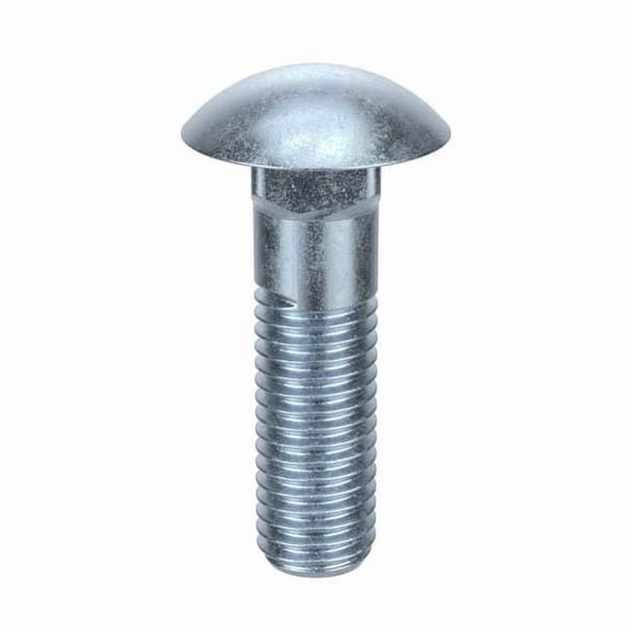 Carriage Bolt, Square Neck, 3/8"-16, 1 in L, Steel, Grade 5, Zinc Plated, 100 PK
