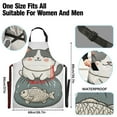 thumbnail image 3 of Yayeee Chief Kitchen Apron with Pockets for Cooking Water Resistant Unisex Adjustable Neck Strap, Beige Cute Cat, 3 of 7
