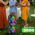 thumbnail image 6 of RIDWIND 3000W Peak Power Wireless TWS Portable Loud Party Bluetooth Speaker with Dual 6.5" Woofer LED Colorful Lights Microphone Remote Control Support FM/TF/USB/AUX, 6 of 10