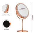 thumbnail image 3 of 8" Lighted Makeup Mirror, Rechargeable Double Sided 1X/10X Magnifying Vanity Mirror with 54 LED Lights & 3 Color Adjustable, Touch Sensor Dimming, 360 Swivel Cosmetic Mirror, Rose Gold, 3 of 7