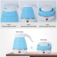 thumbnail image 1 of 600mL Collapsible Kettle Travel Kettle Foldable Silicone Kettle with Stainless Steel Base 110-220v 600W Quick Heating Auto-Off for Household Travel Camping, 1 of 7