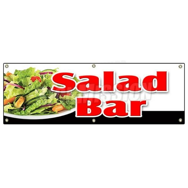 SignMission B-72 Salad Bar 72 in. Salad Bar Banner Sign - Dressing Restaurant Buffet Salad Vegetables