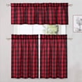 thumbnail image 7 of Haperlare Buffalo Plaid Kitchen Curtains 30 inches Long Rod Pocket Light Filtering Cafe Short Curtains Bathroom Window Curtains, Red Black, 2 Panels, 7 of 7