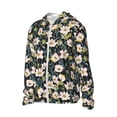 thumbnail image 2 of Daiia Flowers UPF 50+ Sun Protection Hoodie Jacket Lightweight Long Sleeve Sun Shirt for Women Men with Pocket Hiking Outdoor-Small, 2 of 9