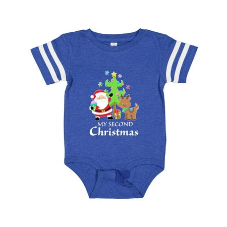 

Inktastic My 2nd Christmas with Santa Reindeer and Tree Gift Baby Boy or Baby Girl Bodysuit
