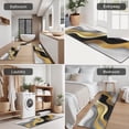 thumbnail image 5 of Black White Gold Wave Marble Kitchen Rugs Sets Of 3,Kitchen Runner Rugs Non Skid Washable,Decorative Kitchen Floor Mats for Kitchen,Sink,Laundry,17"x30"+ 17"x47" + 17"x59", 5 of 6