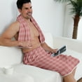 thumbnail image 7 of Colevkie 2 Pcs Men's Quick Drying Bath Skirt & Towel Soft Lightweight Beach Towel Shower Skirt for Spa Sauna Bathroom Absorbent Comfortable Printed Plaids Pattern, 7 of 7