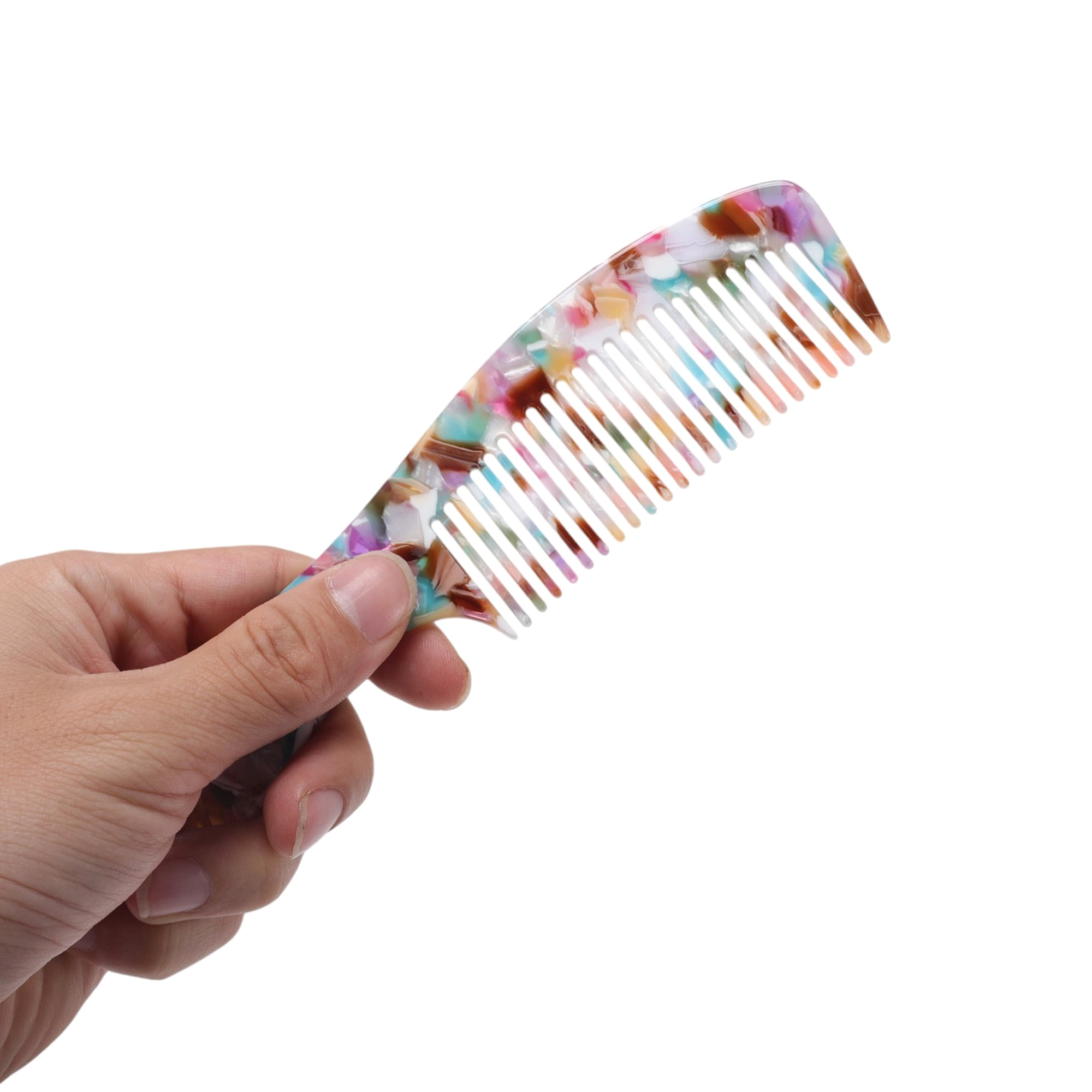 Unique Bargains 1 Pc Women Durable Hair Straightening Comb for Curly Wavy Hair Colorful