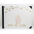 thumbnail image 3 of Darling Souvenir Grey Cake & String Banner Birthday PartyGuestbookHardbound Cover Personalized Printed MemoryGuestRegistry-9 x 12 Inches, 3 of 5