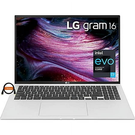 LG Gram Ultra-Lightweight Laptop, 16" (2560 x 1600) IPS 16:10 Displa, Evo i7-1165G7, 16GB RAM, 512GB PCIe SSD, 22 Hr Battery Life, Thunderbolt 4, Wi-Fi 6, Free Upto Win 11 (i7 | 16" QHD | 16GB RAM)
