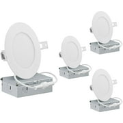 QPlus 4inch LED Recessed Lights, Aluminum Body, Daylight, Dimmable, 5000K, 4 Pack