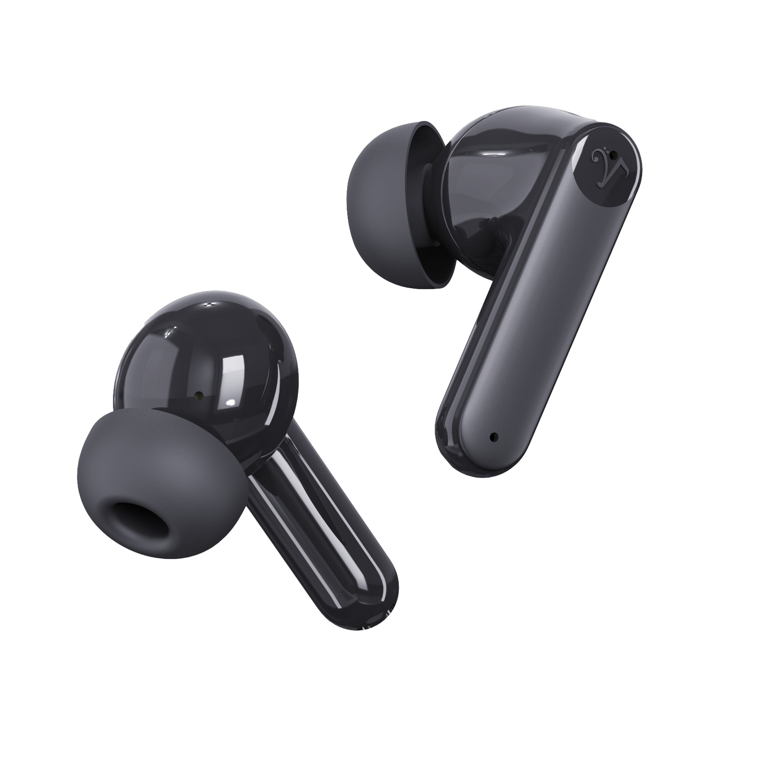 Visual Land SOUNDWAVE A1 Plus Active Noise Cancelling Earbuds, 6 Mics, 48H Total Playtime, 15 Mins = 6 Hours Playtime - Black