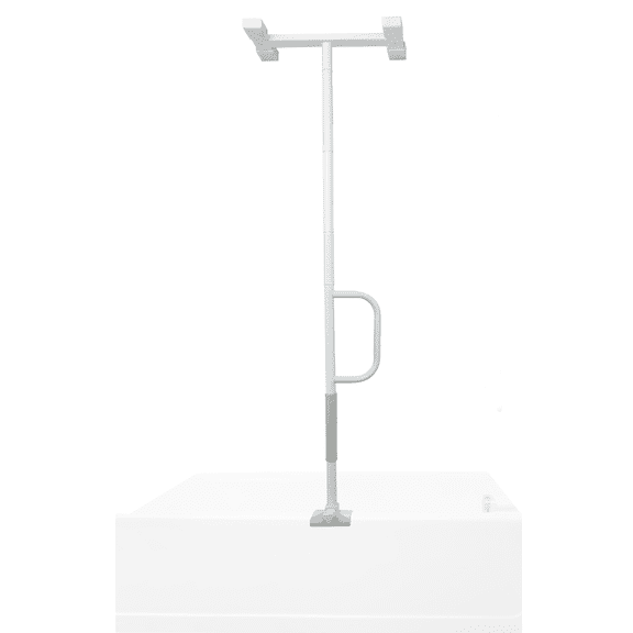 Stander Wonder Bathtub Pole Lite, Bath Safety Rail Tub Grab Bar Handle, Clamp Shower Bar and Toilet Safety Rail for Seniors and Elderly Adults, White