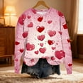 thumbnail image 5 of qucoqpe Valentine's Day Womens Tops Fashion Heart Printed Crew Neck Pullover Shirts Long Sleeve Sweatshirts, 5 of 5