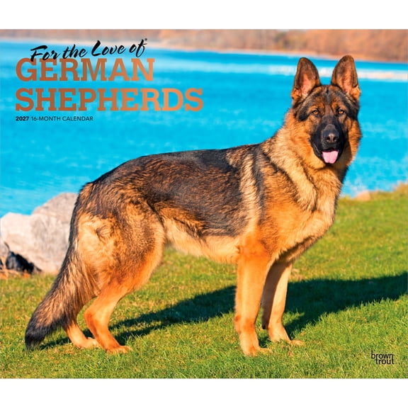 For the Love of German Shepherds 2027 14x24" Wall Calendar | Plastic-Free