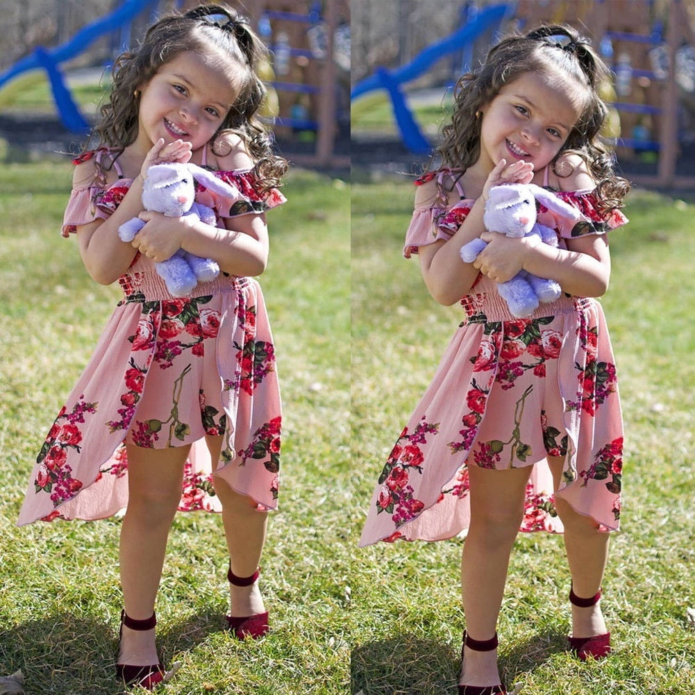 baby girl off the shoulder romper