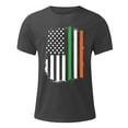 thumbnail image 3 of DDAPJ pyju St. Patrick's Day T-shirts for Men Shamrock American Flag Print Short Sleeve Crewneck Tees Lucky Green Clover Graphic Tees Summer Casual Tee Tops Flash Sale of Today Dark Gray M, 3 of 4