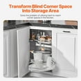 thumbnail image 2 of KFFKFF Swing Right Blind Corner Cabinet, Pull Out Organizer for 36 inch Width Blind Cabinet, 2 Tier Height Adjustable Swing Tray, Soft Close Kitchen Cloud Blind Organizer, Right Open, 2 of 9