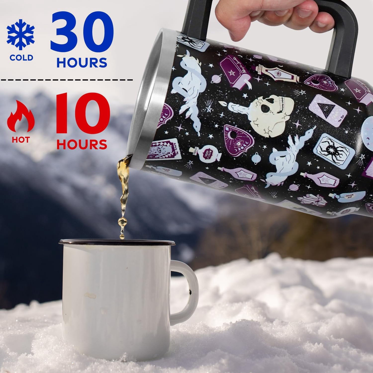 Christmas Gifts 40 oz Tumbler with Handle and Straw Lid,Cute Gifts for Women Santa Claus Sleigh Xmas Tree Vacuum Insulated Leak Proof Tumbler,Winter Holiday Accessories Stainless Steel Coffee Cup Mug