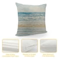 thumbnail image 4 of Beach Coastal Decorative Pillow Cover ONLY for Couch, Sofa, or Bed, Light Blue Tan Taupe Color Blocked Stripe,, 4 of 5