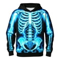 thumbnail image 3 of Weebloom Kids Halloween Hoodies For Boys Funny Skeleton Graphic Fleece Toddler Hoodie Pullover Tops,Size 4-14 Y, 3 of 5