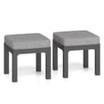 thumbnail image 2 of Aluminum Patio Ottoman Set of 2, Outdoor Furniture Footstools Set with Waterproof Removable Cushion, Modern Ottomans Footrest Seat Furniture for Patio, Garden, 2 of 6