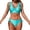Blue, variant on Womens High Waisted Bikini Sets Tummy Control Swimsuits Two Piece Bathing Suits Adjustable Triangle Modest Swimwear