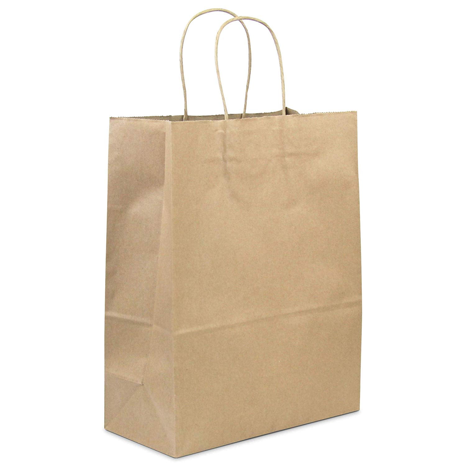 Set 10,25,50 Small Brown Kraft Paper Carrier Bags with Flat Handles 180x85x230MM