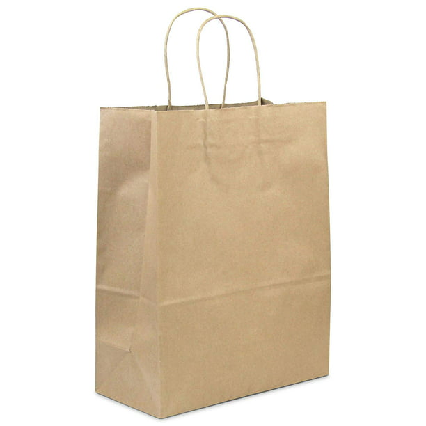 onderdak Millimeter Halloween 50 Pack] Heavy Duty Kraft Paper Bags with Handles 13 x 10 x 5" 12 LB  Twisted Rope Retail Shopping Gift Durable Natural Brown Barrel Sack -  Walmart.com
