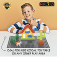 thumbnail image 3 of Minizfigs Classic 32 x 32 (10" x 10") 2-Sided Building Brick Plate - Pack of 4 Multipack for Toy Bricks, Classroom, Display Table - Compatible with All Major Brands (Dark Gray), 3 of 6