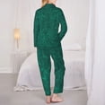 thumbnail image 3 of Pajama Sets for Women 2 Pcs, Teal Marble Button Down Long Sleeve Sleepwear Lounge PJ Sets, 3 of 6