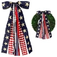 thumbnail image 4 of Patriotic Decorations, 1Pcs Large Patriotic Ribbon Bow, 4Th Of July Red White And Blue Bows Clip-On Star Sash Patriotic Wreaths For Front Door Indoor Outdoor Memorial Day Decoration(Blue), 4 of 9