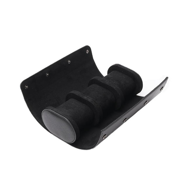 3 Slot Leather Mostrar caja Joyería Organizador para hombres y mujeres Durable para viajes o exterior