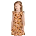 thumbnail image 1 of Balery Hippie Ditsy Floral Camisón de princesa para niñas, pijama de algodón con mangas abullonadas, suave y bonito.-Large, 1 of 6