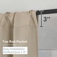 thumbnail image 3 of OVZME 84 Inch Long Blackout Curtains for Bedroom - Thermal Insulated Rod Pocket Drapes, Room Darkening Biscotti Beige Curtains for Living Room, 40x84, Set of 2, Biscotti Beige, 3 of 7
